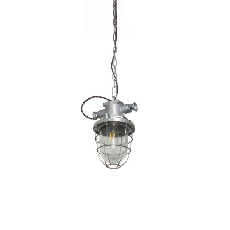Celest Vintage Industrial Cage Glass Pendant Light - Letslighting