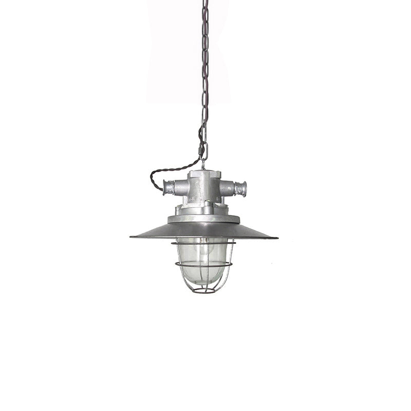 Celest Vintage Industrial Cage Glass Pendant Light - Letslighting