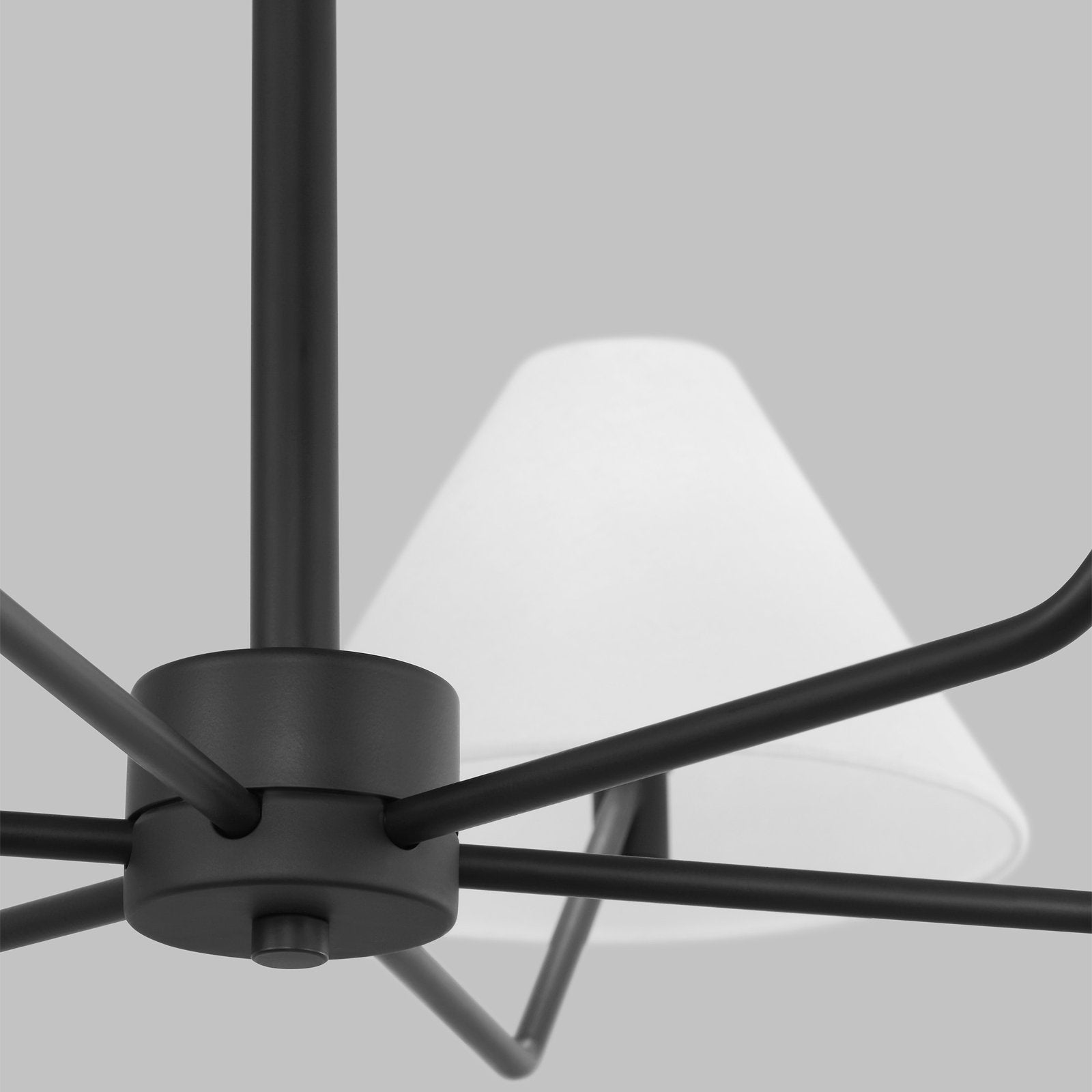 Lustra Chandelier Brass Fabric Cone Shades Modern - Letslighting