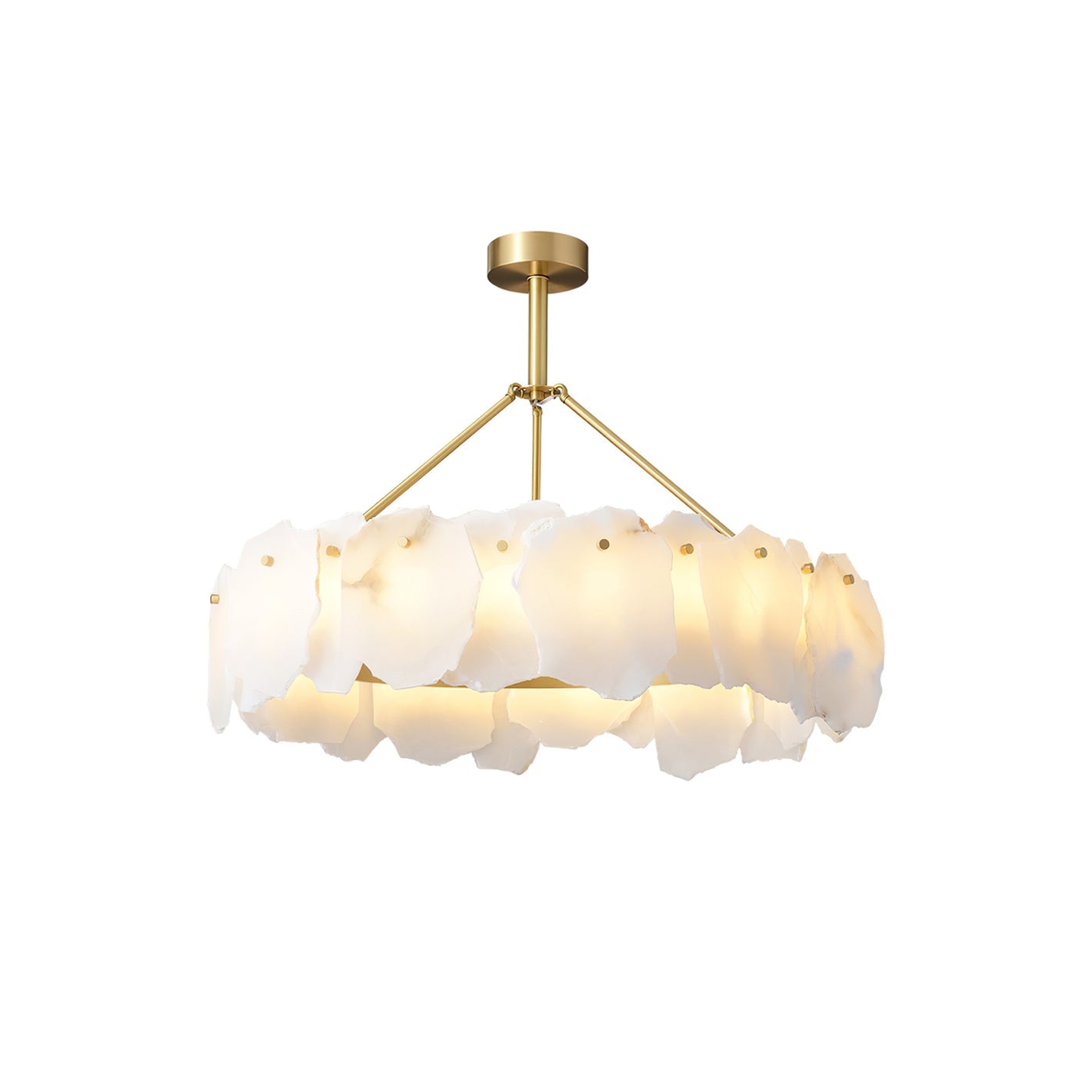 Burton Chandelier Alabaster Layered Halo - Letslighting
