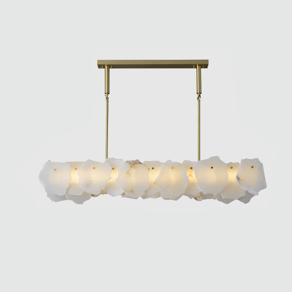 Burton Chandelier Alabaster Layered Halo - Letslighting