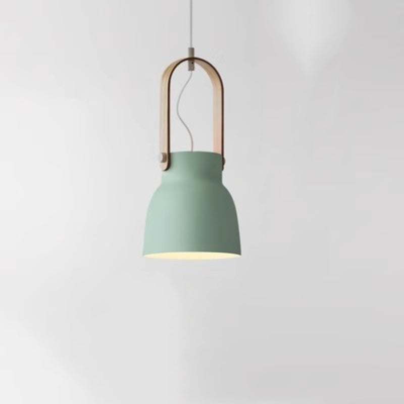 Valentina Vintage Pendant Light Black/Orange Metal/Wood Bedroom