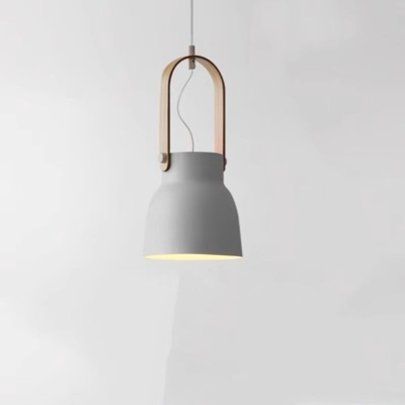 Valentina Vintage Pendant Light Black/Orange Metal/Wood Bedroom