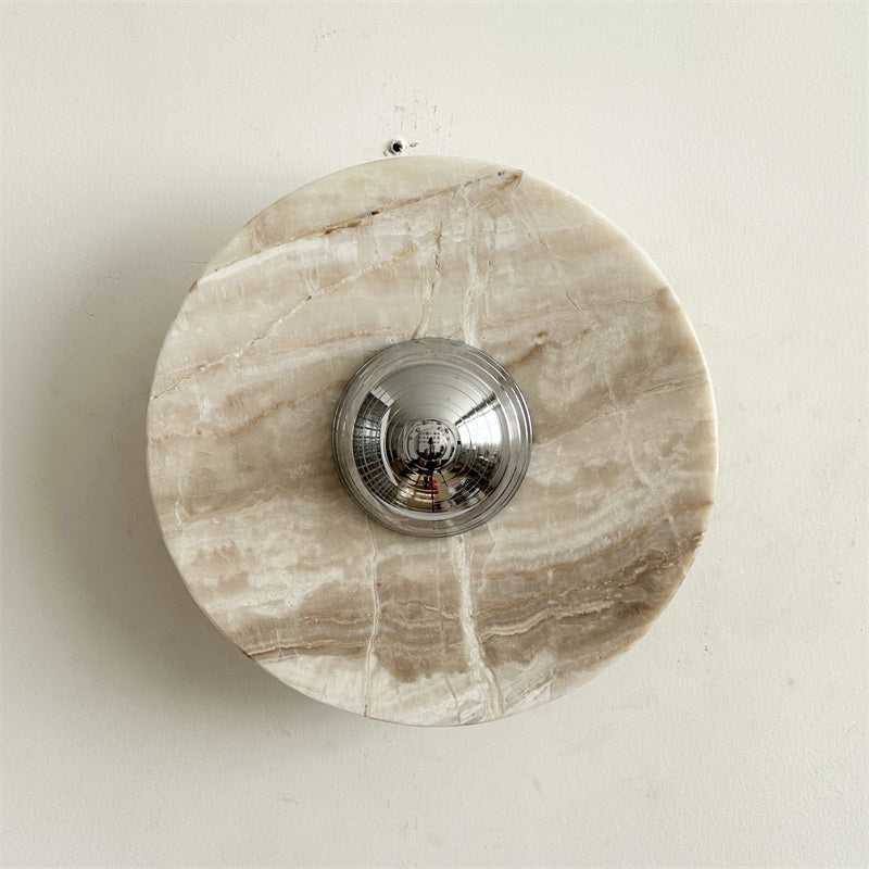 Alba Modern Minimalist Chrome Marble Wall Lamp - Letslighting