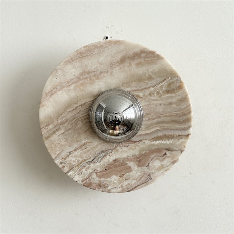 Alba Modern Minimalist Chrome Marble Wall Lamp - Letslighting