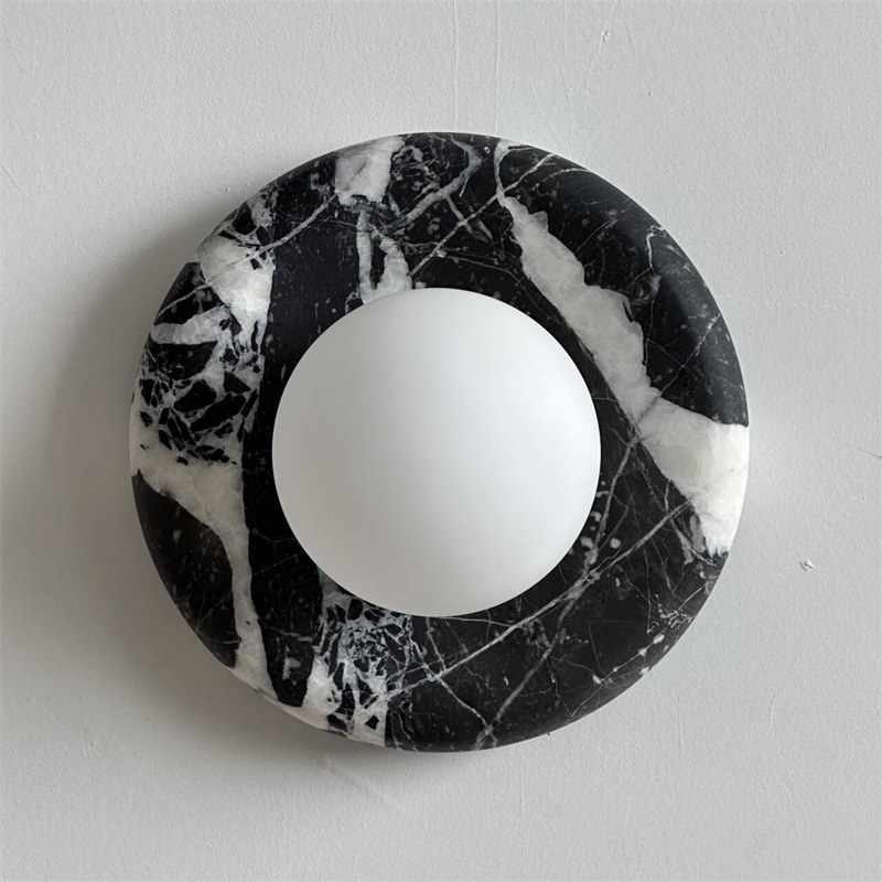 Uvinos Modern Minimalist Black Marble Sconce Wall Lamp - Letslighting