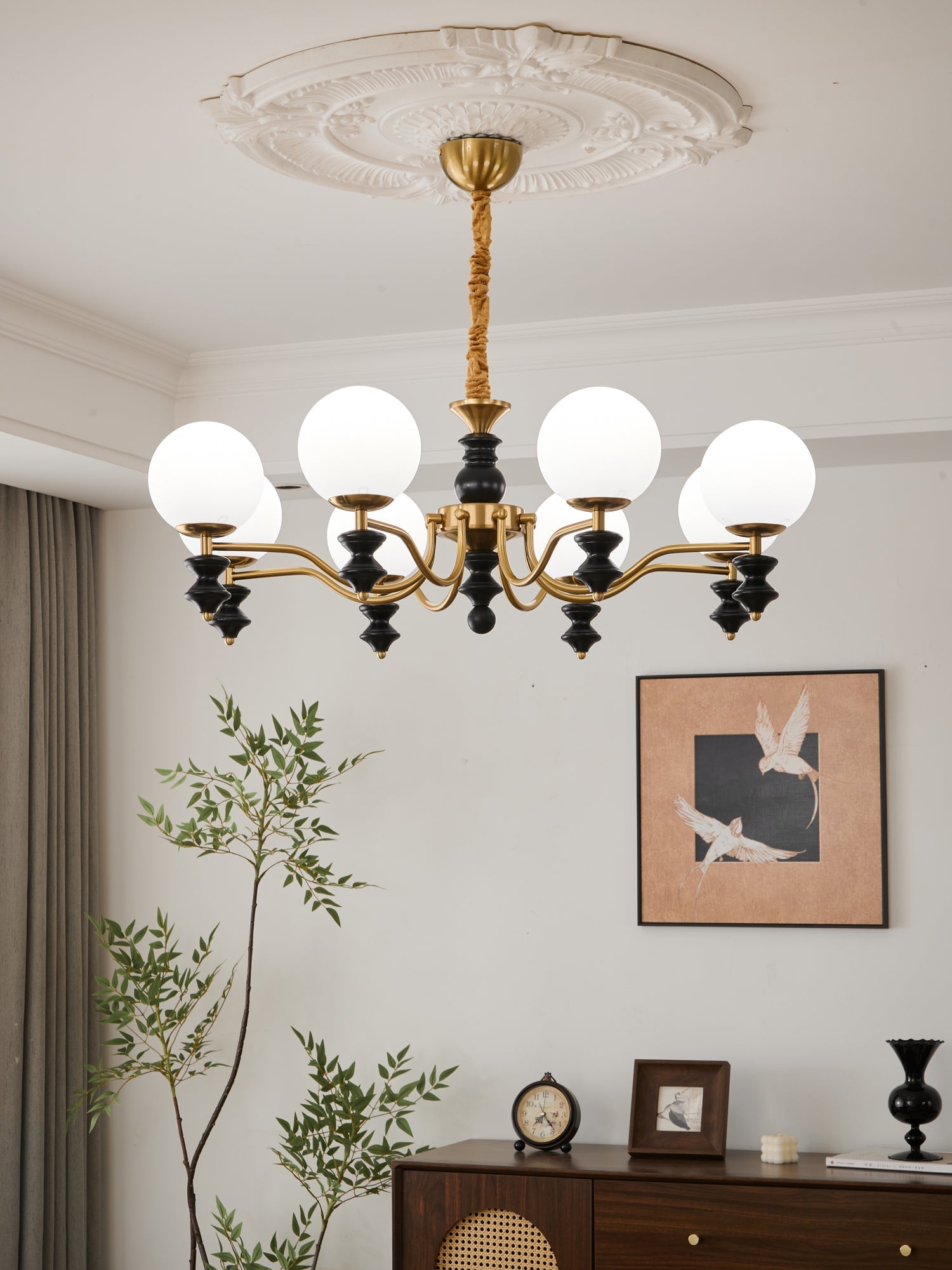 Ordore Traditional Elegance Vintage Wood Chandelier - Letslighting