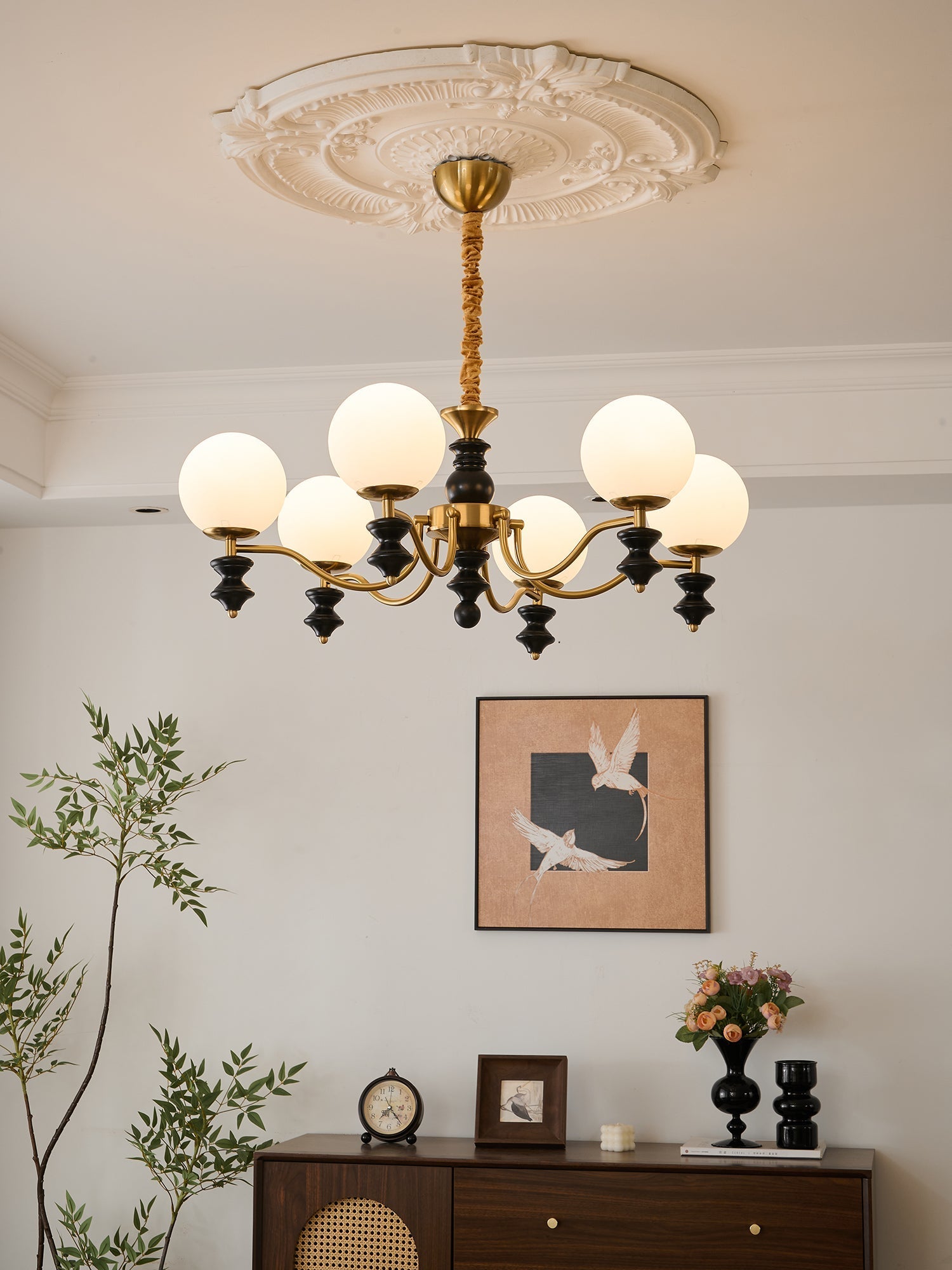 Ordore Traditional Elegance Vintage Wood Chandelier - Letslighting