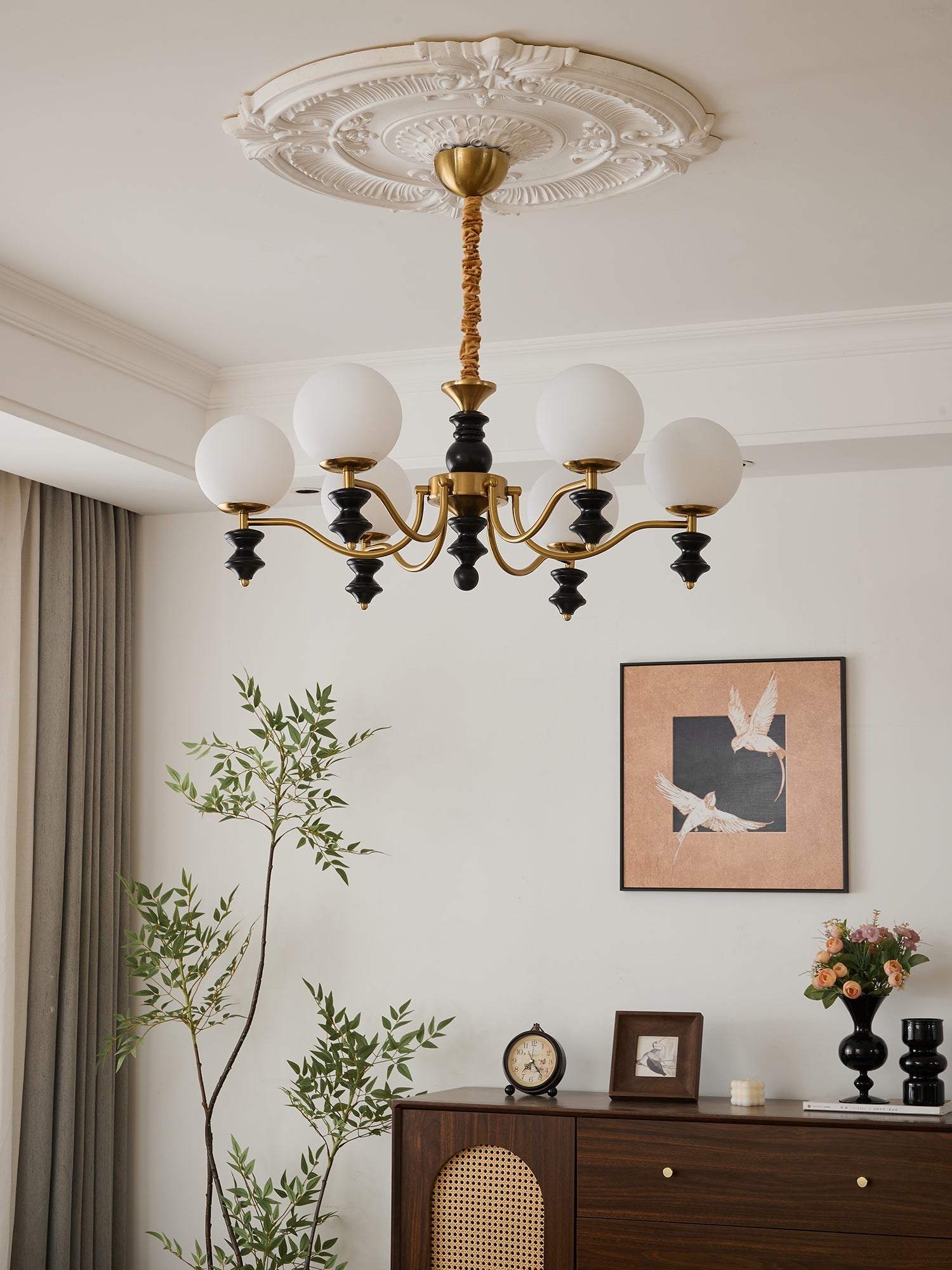 Ordore Traditional Elegance Vintage Wood Chandelier - Letslighting