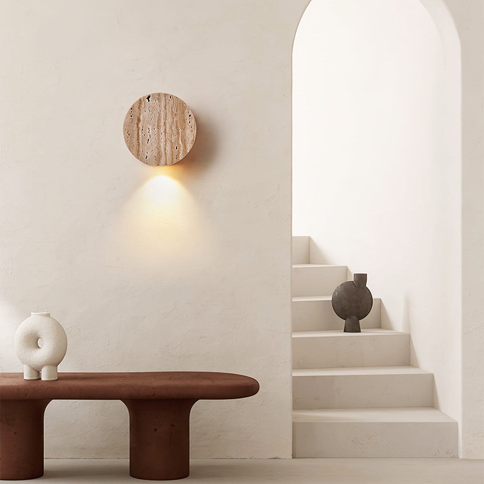 Caelan Travertine Wall Sconce - Letslighting
