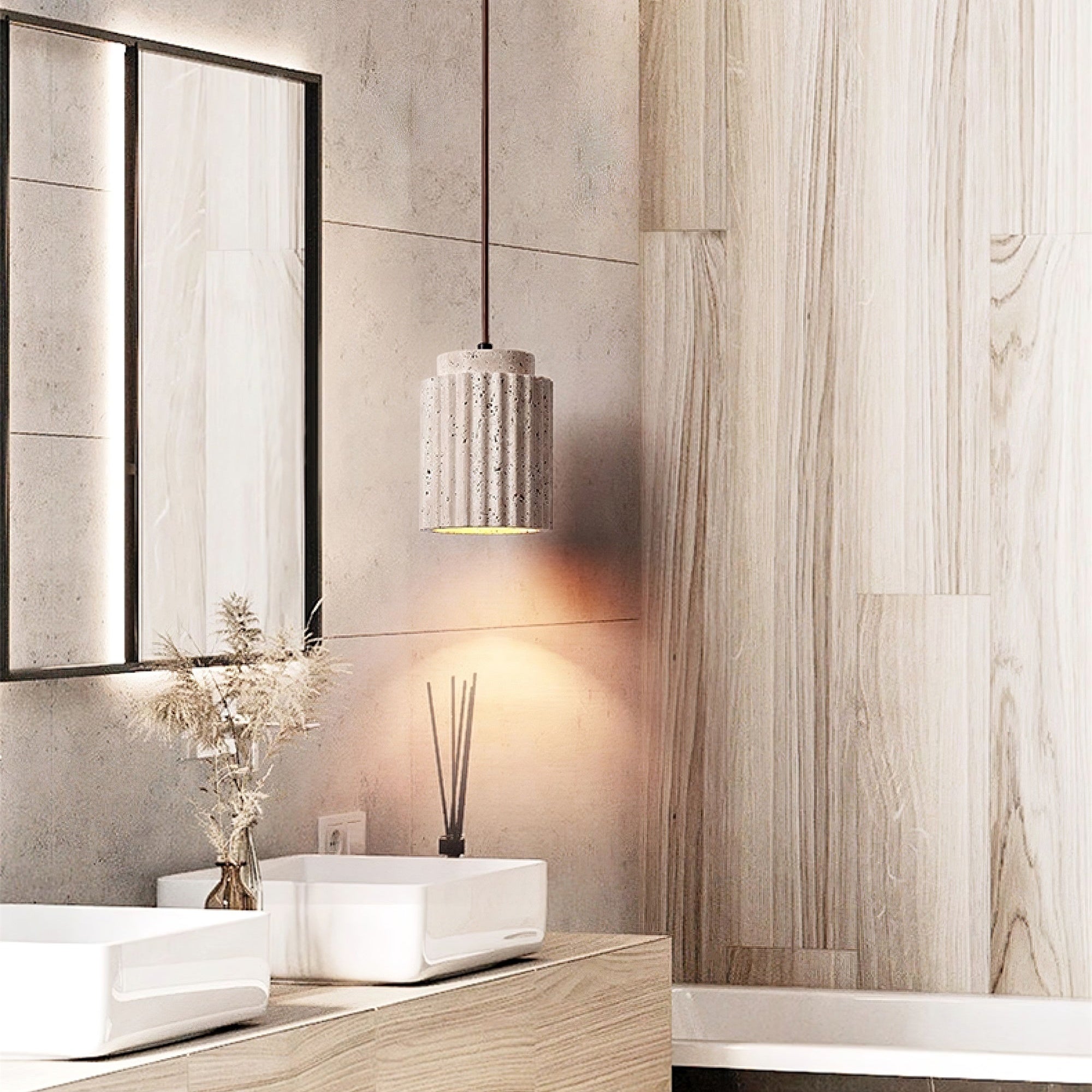 Mysolel Travertine Pendant Light