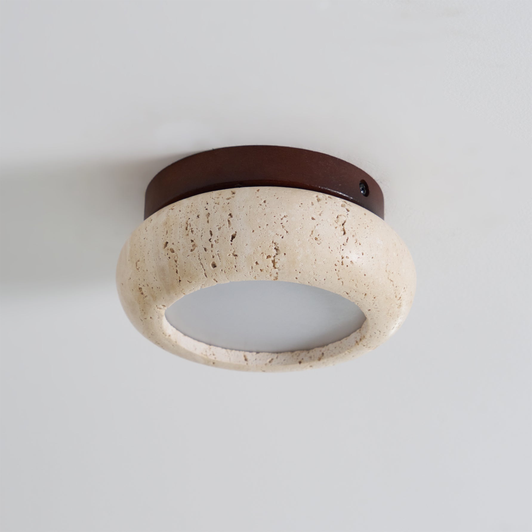 Ritta Mini Donut Travertine Ceiling Light - Letslighting