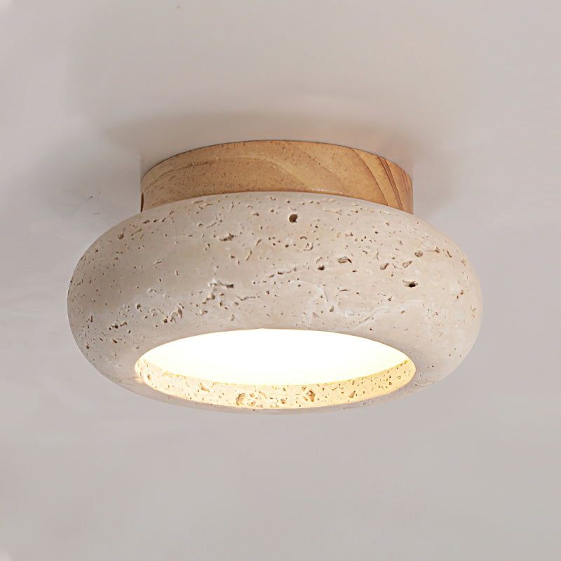 Ritta Mini Donut Travertine Ceiling Light - Letslighting