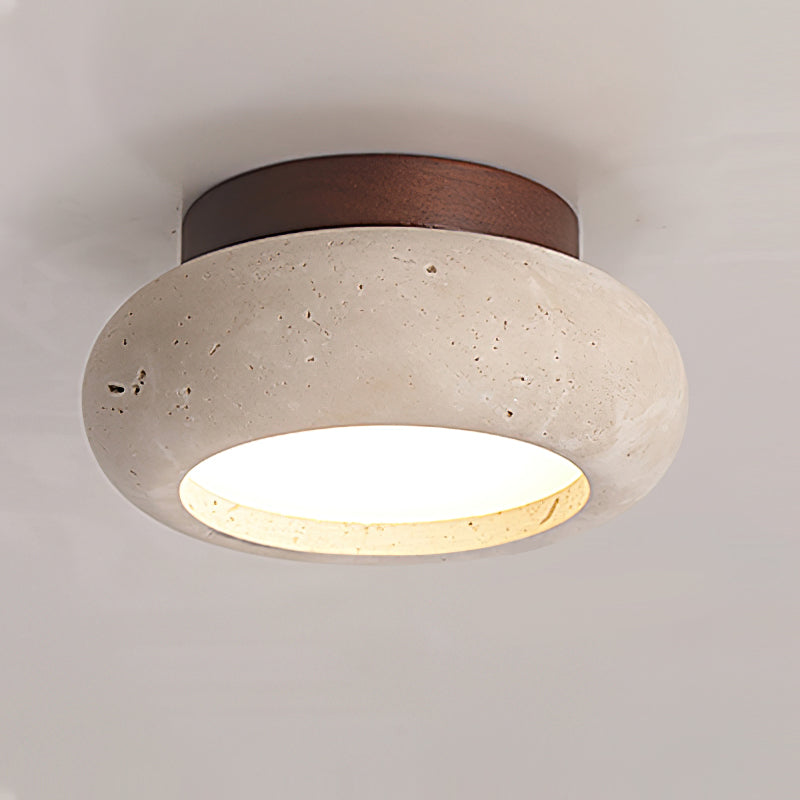 Ritta Mini Donut Travertine Ceiling Light - Letslighting