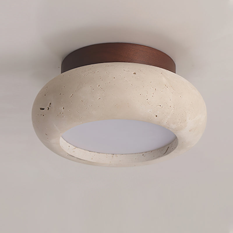 Ritta Mini Donut Travertine Ceiling Light - Letslighting