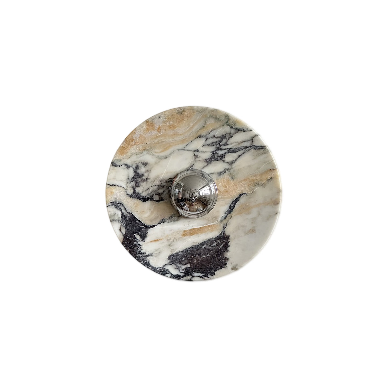 Zeno Modern Minimalist Round Chrome Marble Wall Sconce - Letslighting