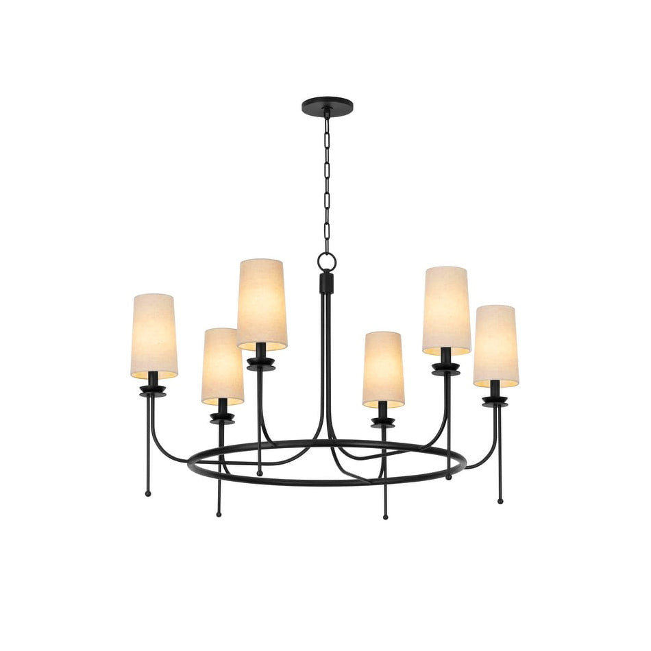 Aurora Vintage Industrial Brass Fabric Chandelier - Letslighting