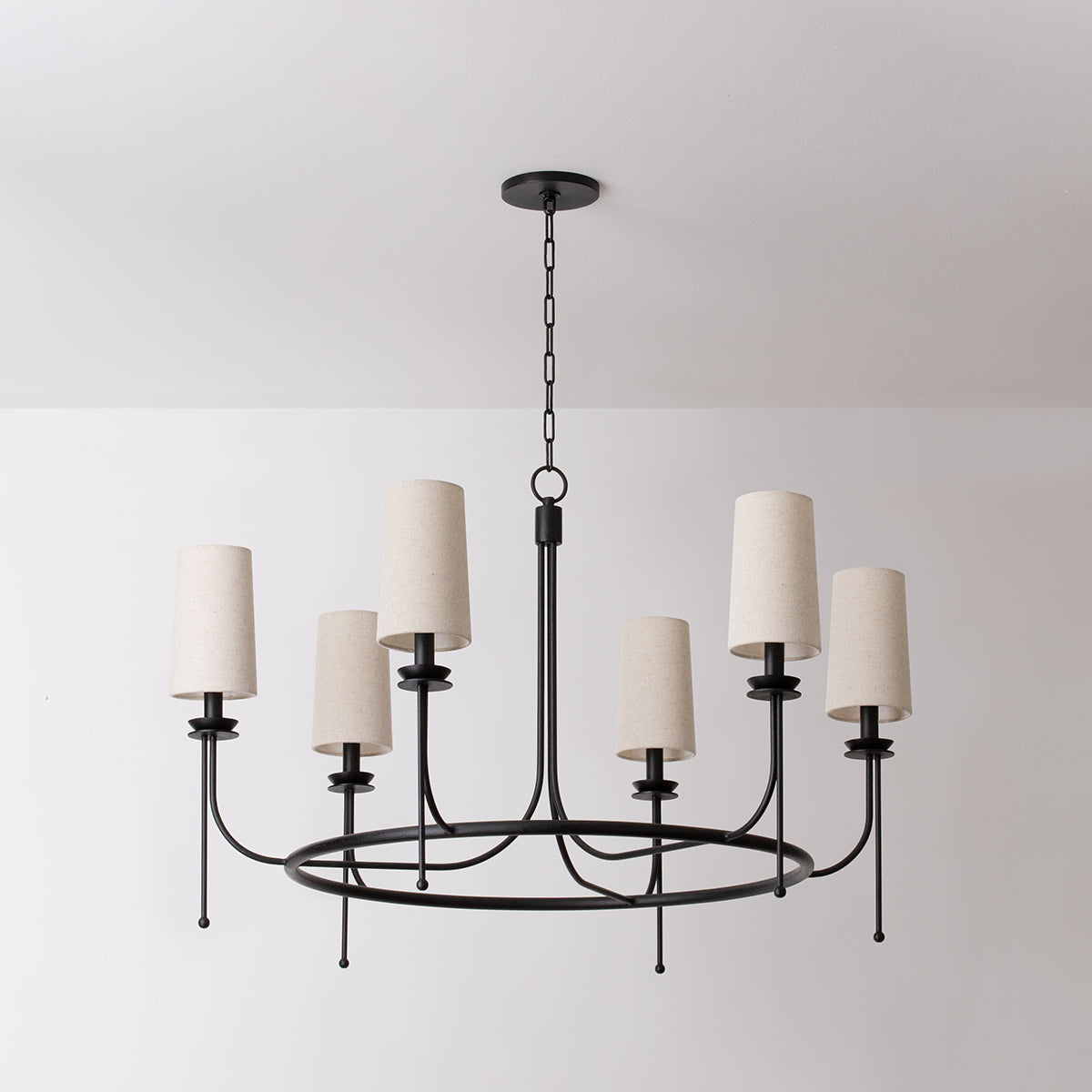 Aurora Vintage Industrial Brass Fabric Chandelier - Letslighting