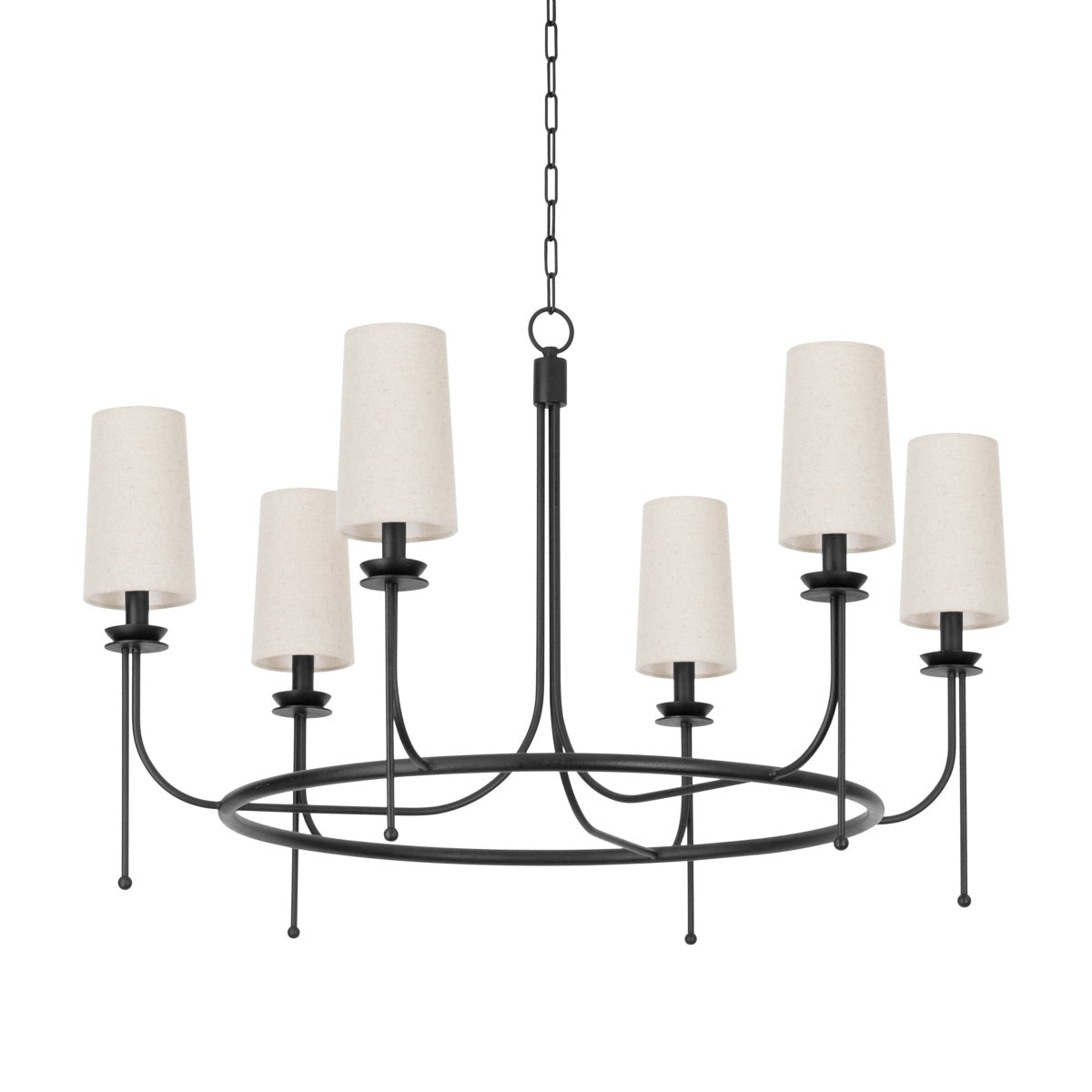 Aurora Vintage Industrial Brass Fabric Chandelier - Letslighting
