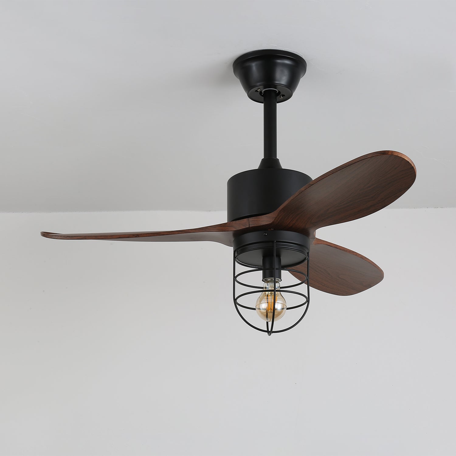 Ronan Industrial Wood Ceiling Fan Light - Blowlighting