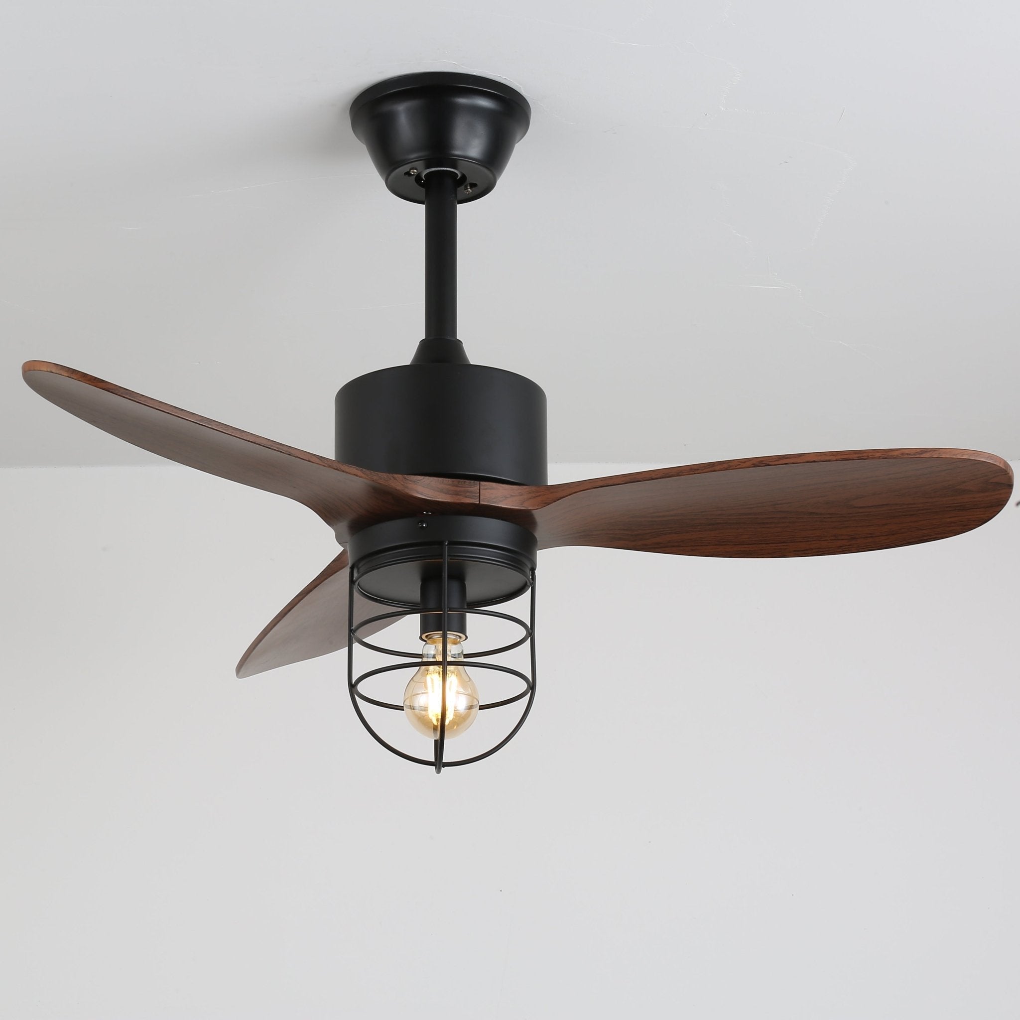 Ronan Industrial Wood Ceiling Fan Light - Blowlighting