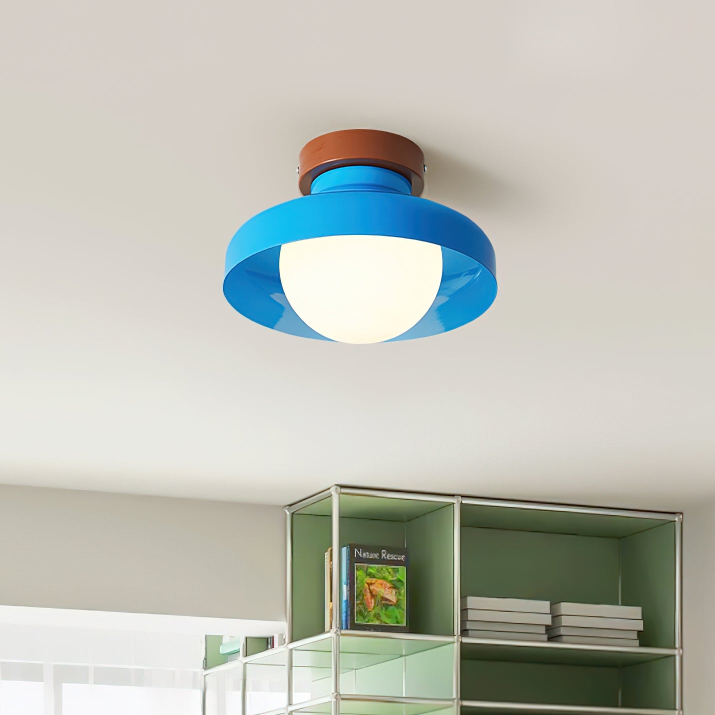 Solvane Blue Metal Flush Mount Ceiling Light - Letslighting
