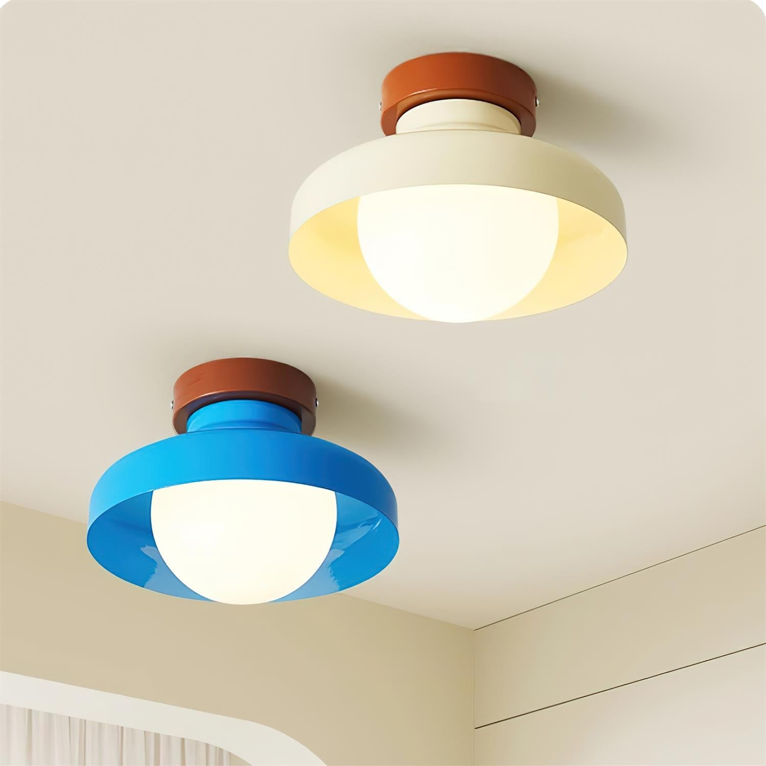 Solvane Blue Metal Flush Mount Ceiling Light - Letslighting