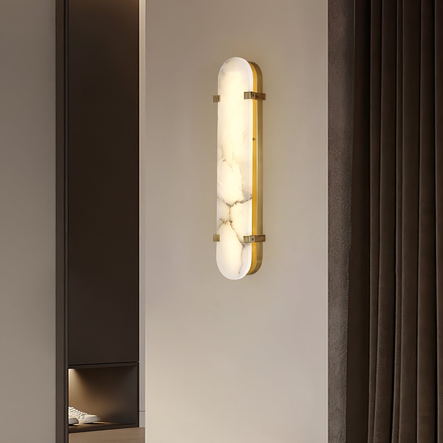 Lunaris Oval Alabaster Wall Light