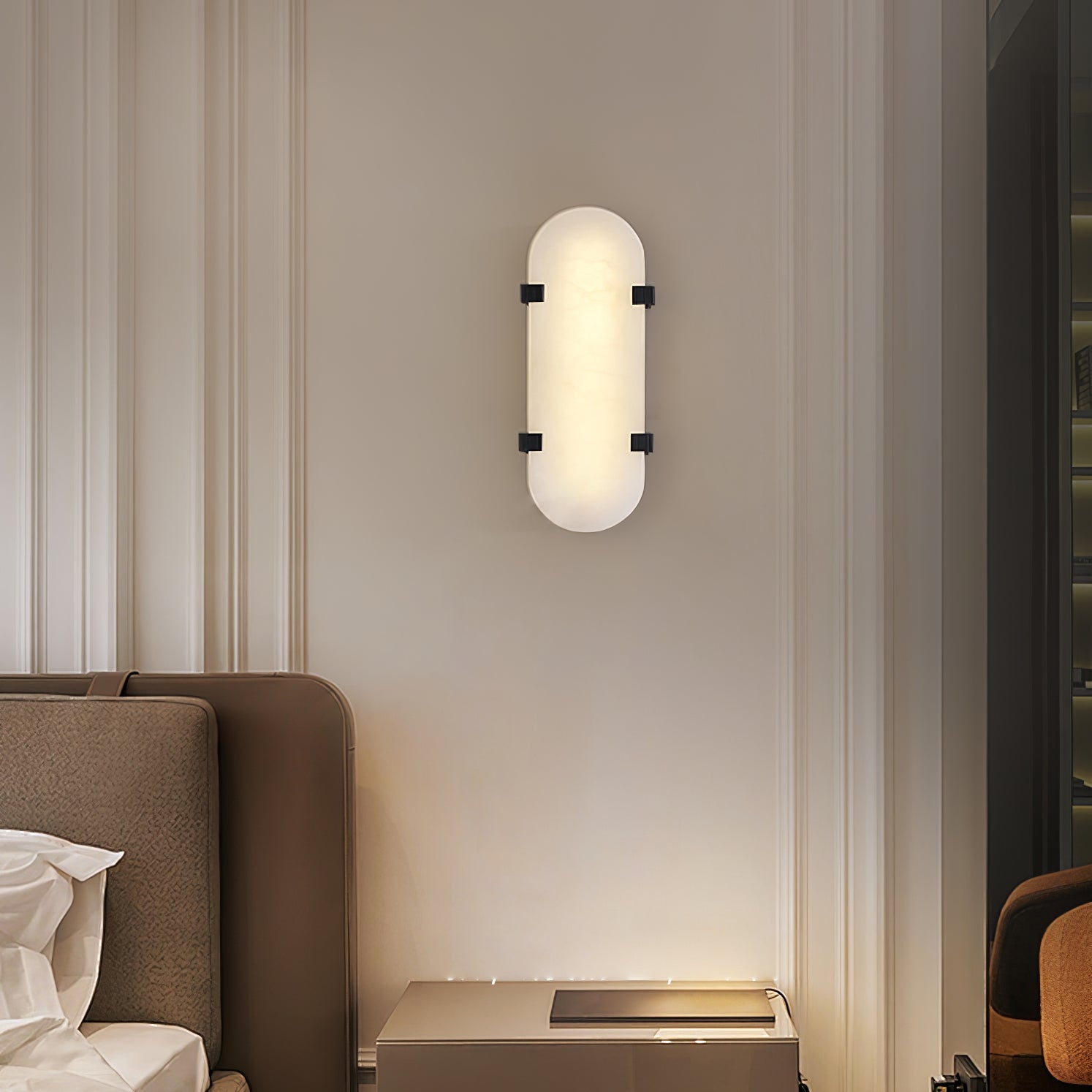 Lunaris Oval Alabaster Wall Light