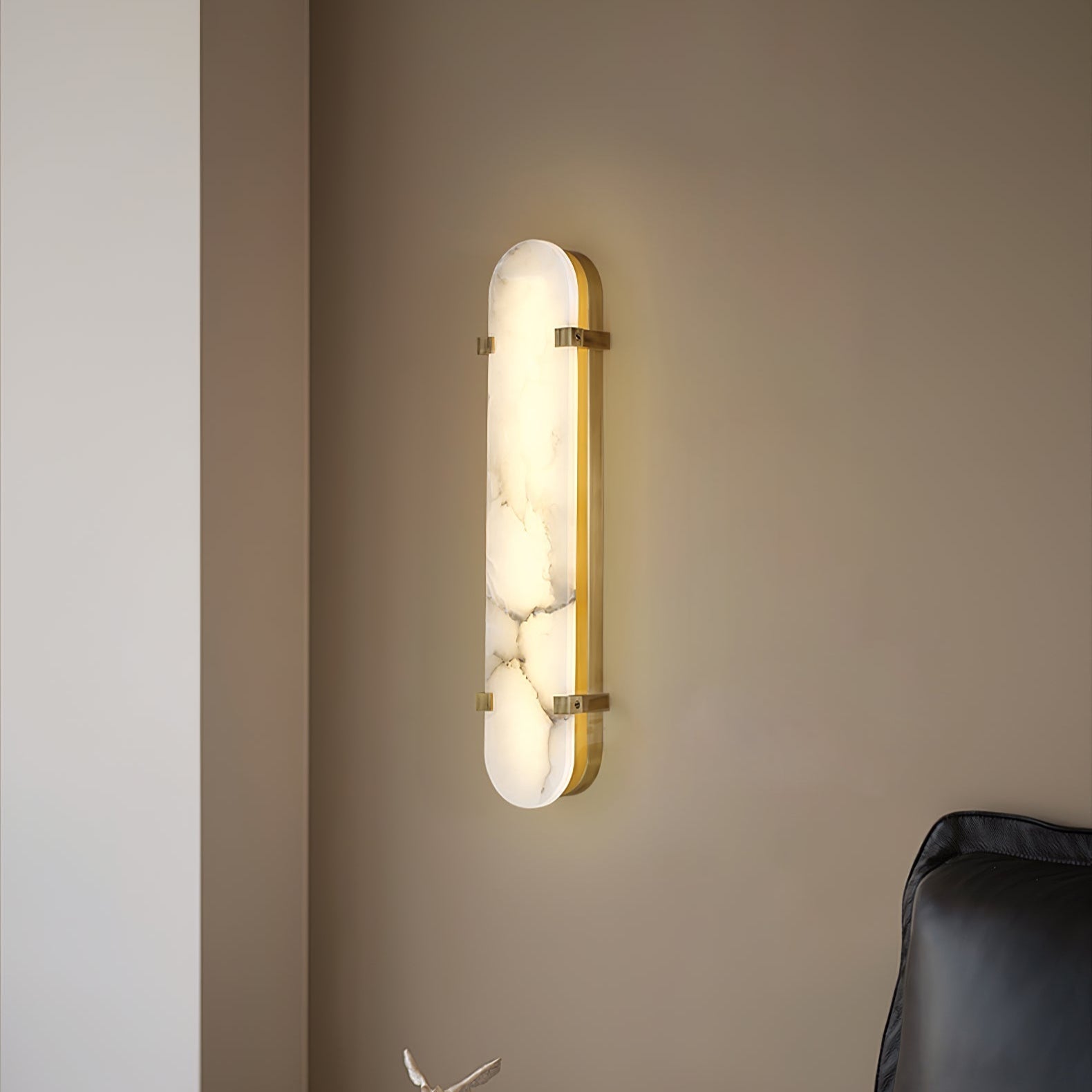 Lunaris Oval Alabaster Wall Light