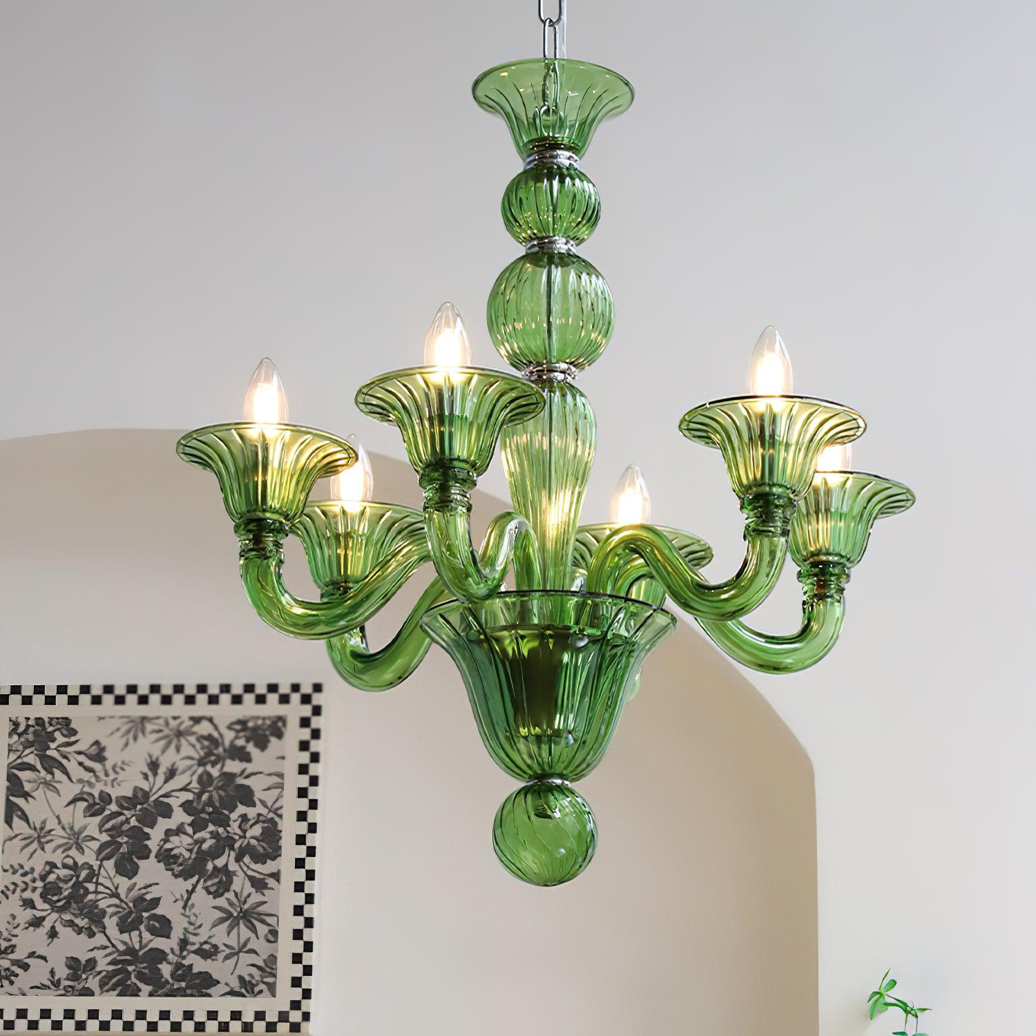 Aurora Chandelier Murano Glass Exotic - Letslighting