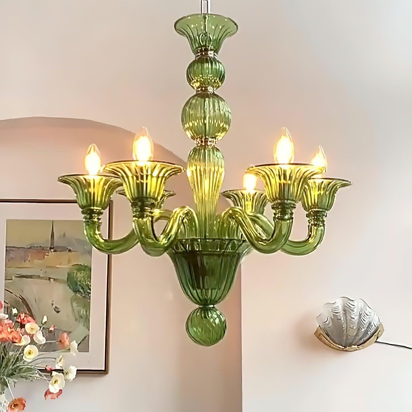 Aurora Chandelier Murano Glass Exotic - Letslighting