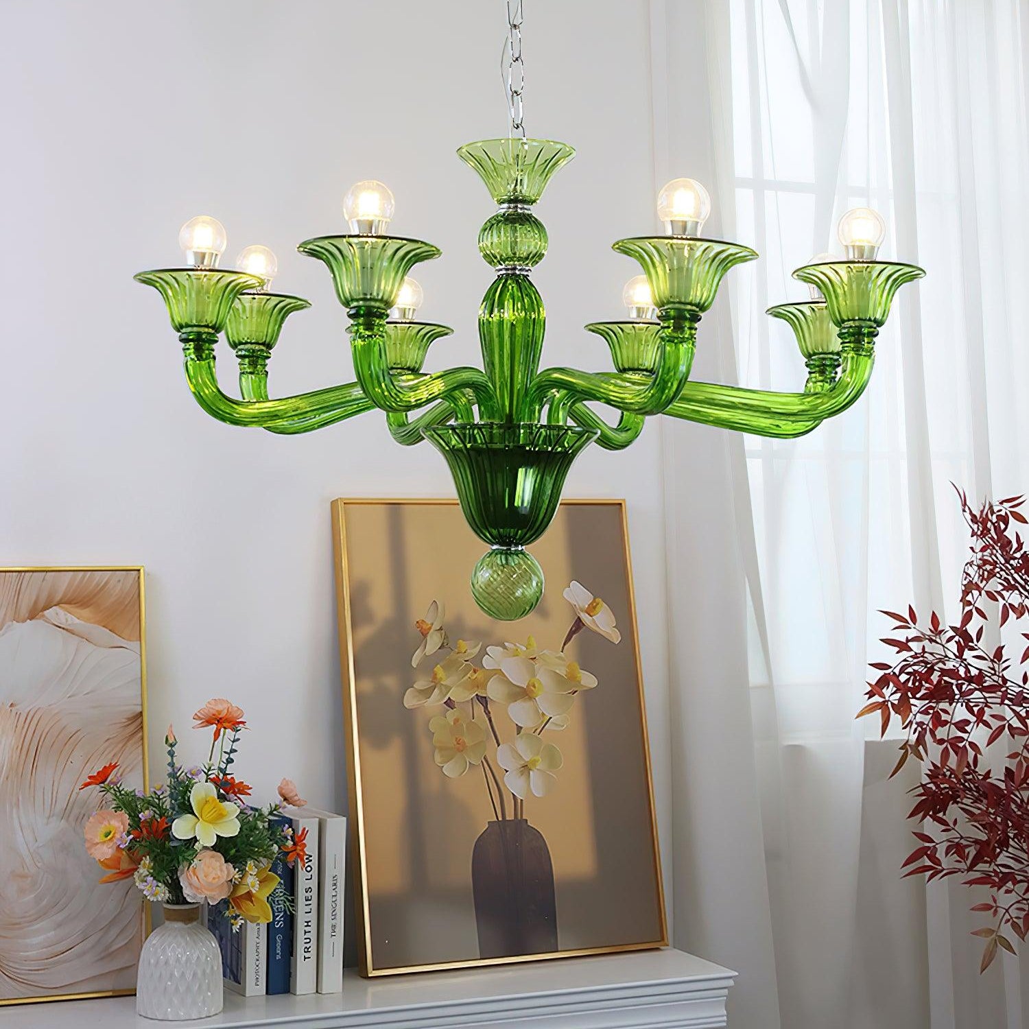 Aurora Chandelier Murano Glass Exotic - Letslighting