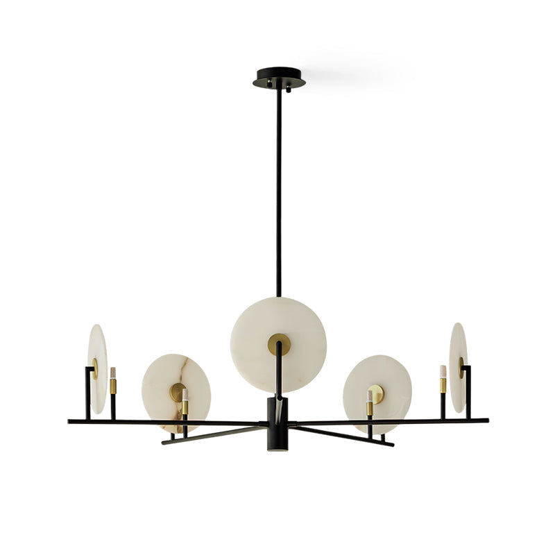Callisto Chandelier Alabaster Moon Discs - Letslighting