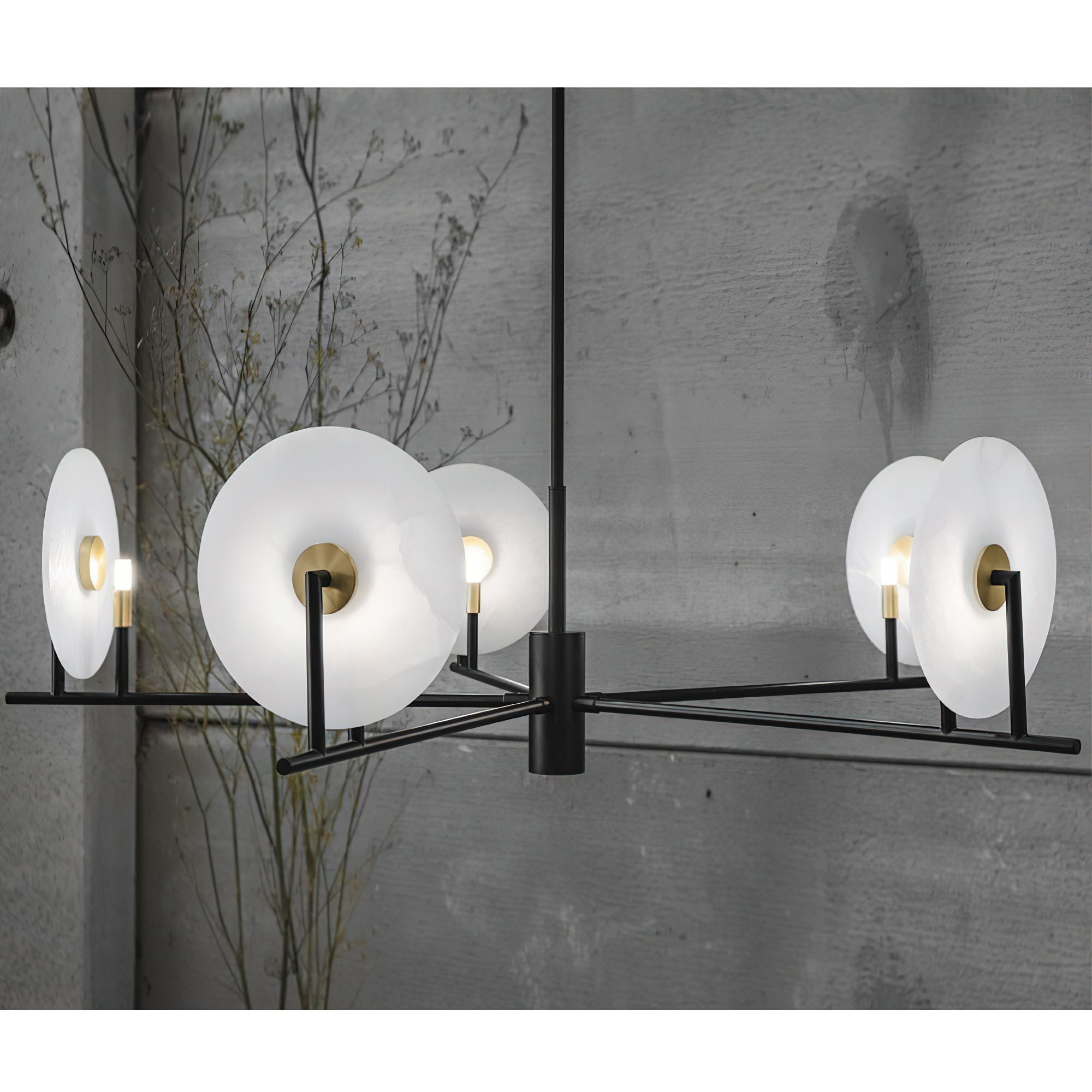 Callisto Chandelier Alabaster Moon Discs - Letslighting