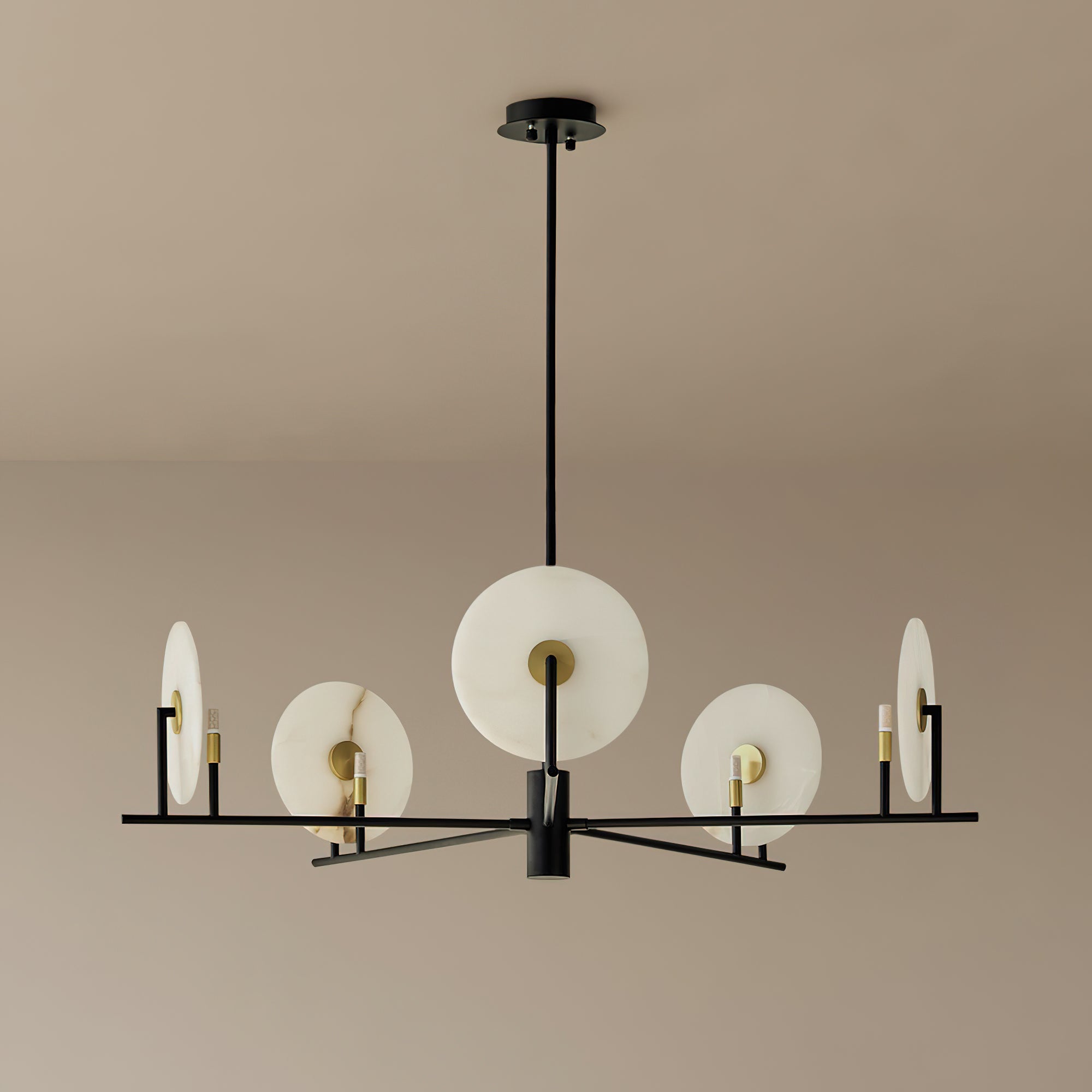 Callisto Chandelier Alabaster Moon Discs - Letslighting