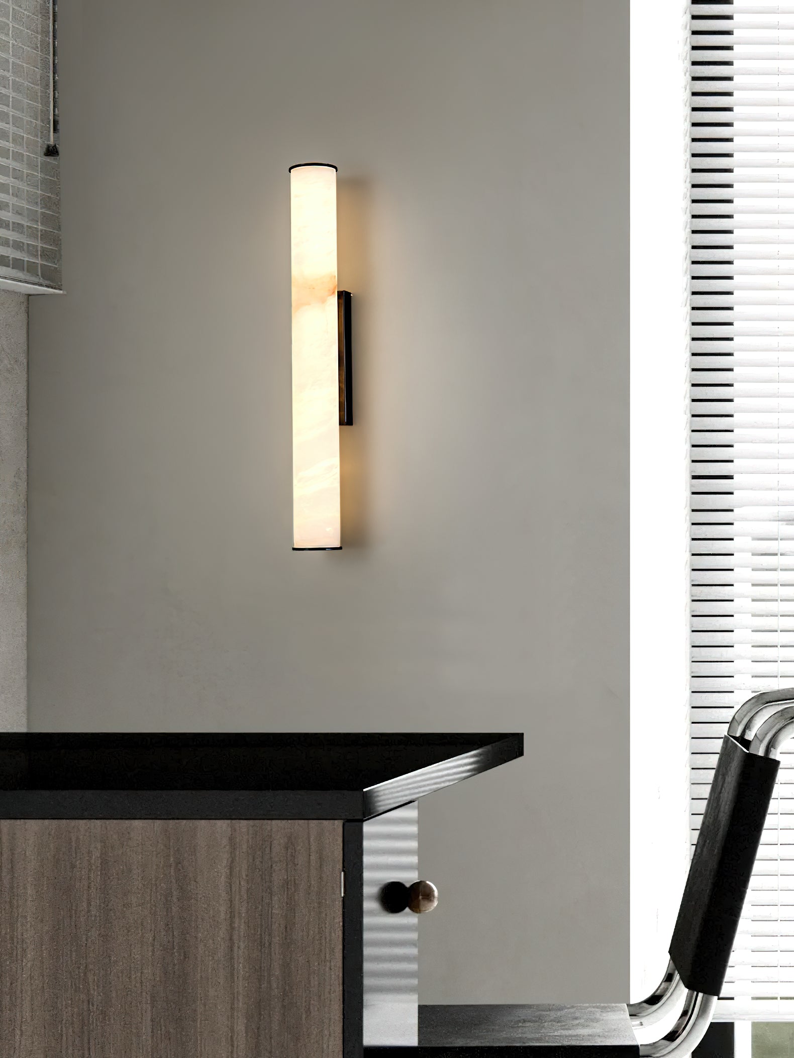 Arcus Elegance Brass Alabaster Sconce Wall Lamp - Letslighting
