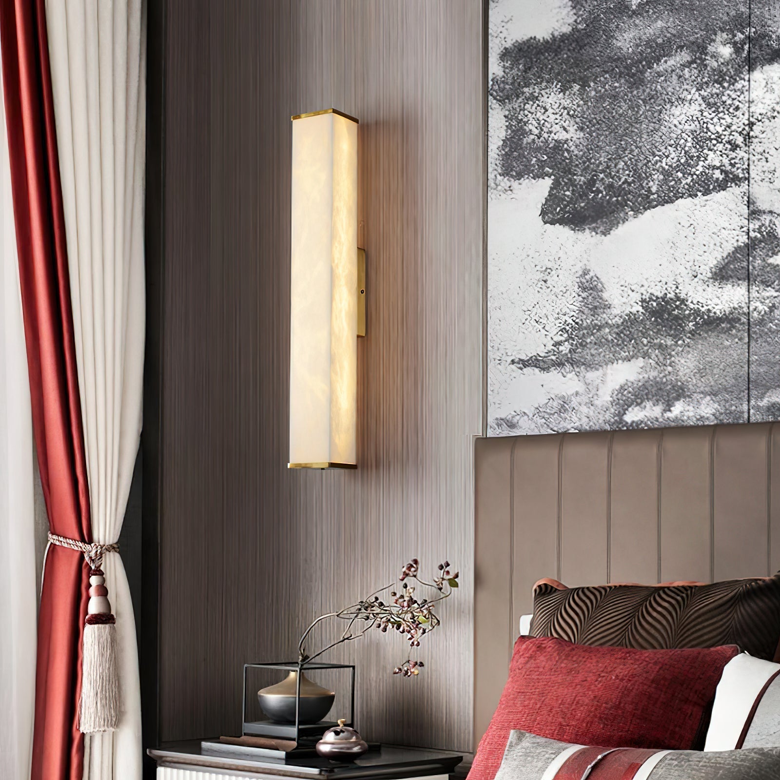 Arcus Elegance Brass Alabaster Sconce Wall Lamp - Letslighting