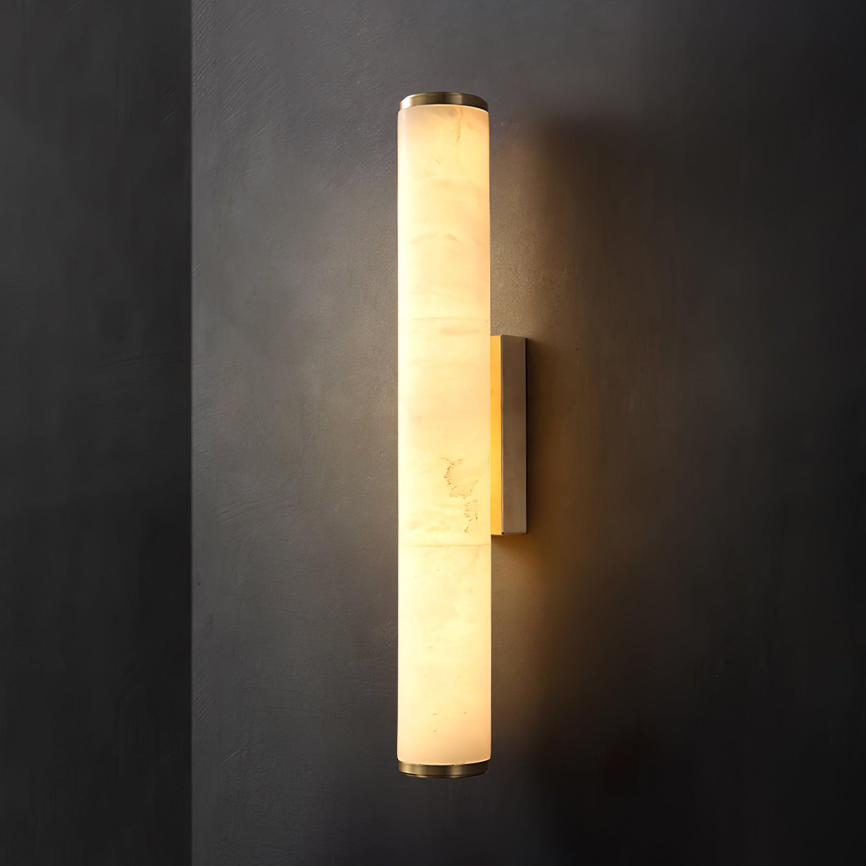 Kristy Alabaster Vertical Cylindrical Wall Lamp - Letslighting