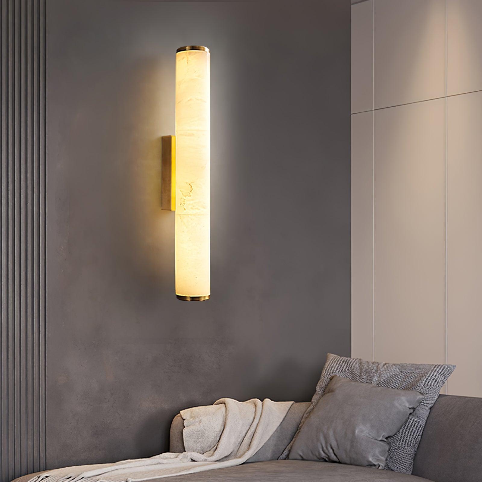 Kristy Alabaster Vertical Cylindrical Wall Lamp - Letslighting