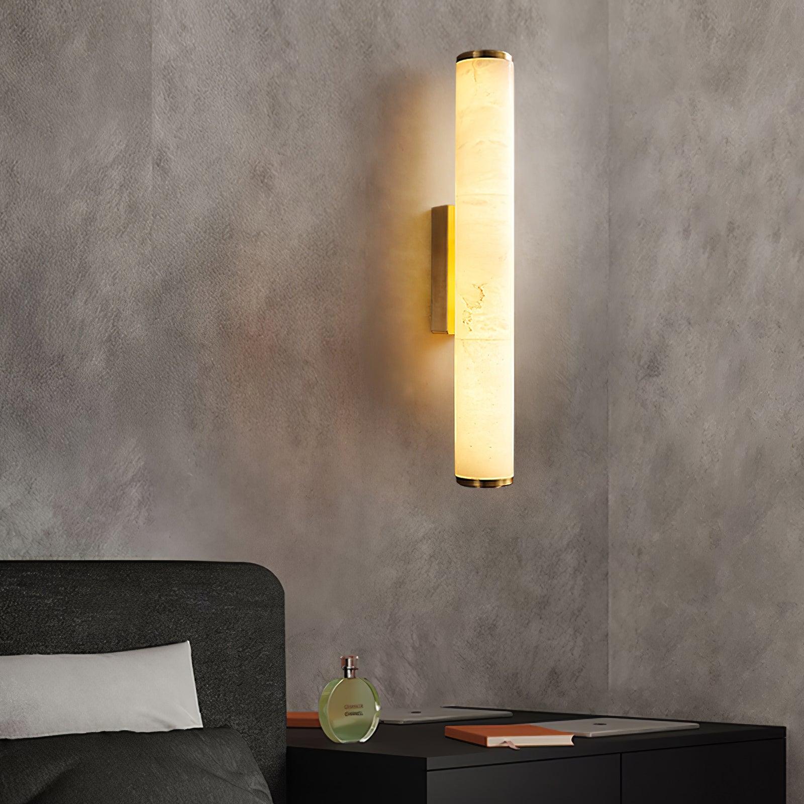 Kristy Alabaster Vertical Cylindrical Wall Lamp - Letslighting