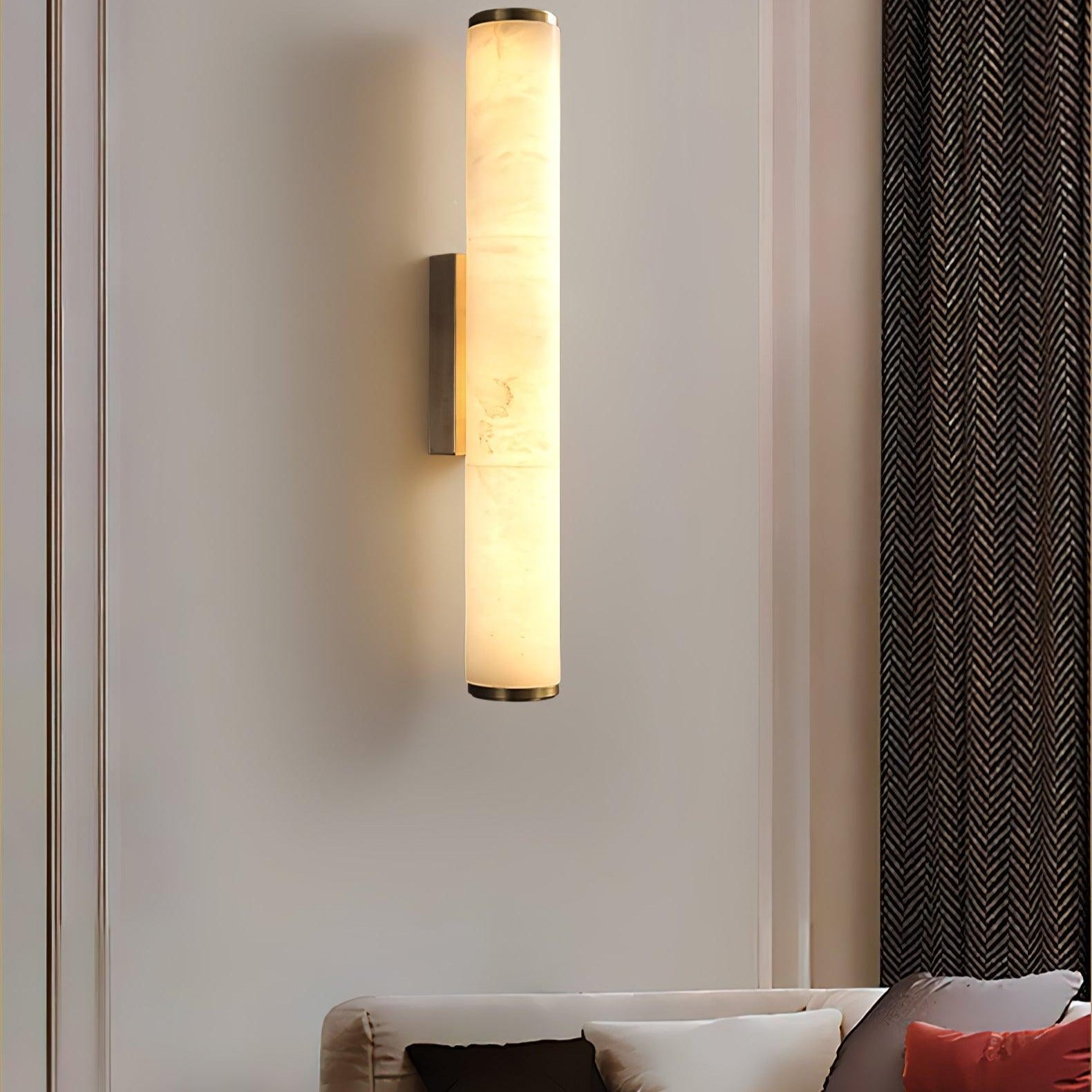 Kristy Alabaster Vertical Cylindrical Wall Lamp - Letslighting