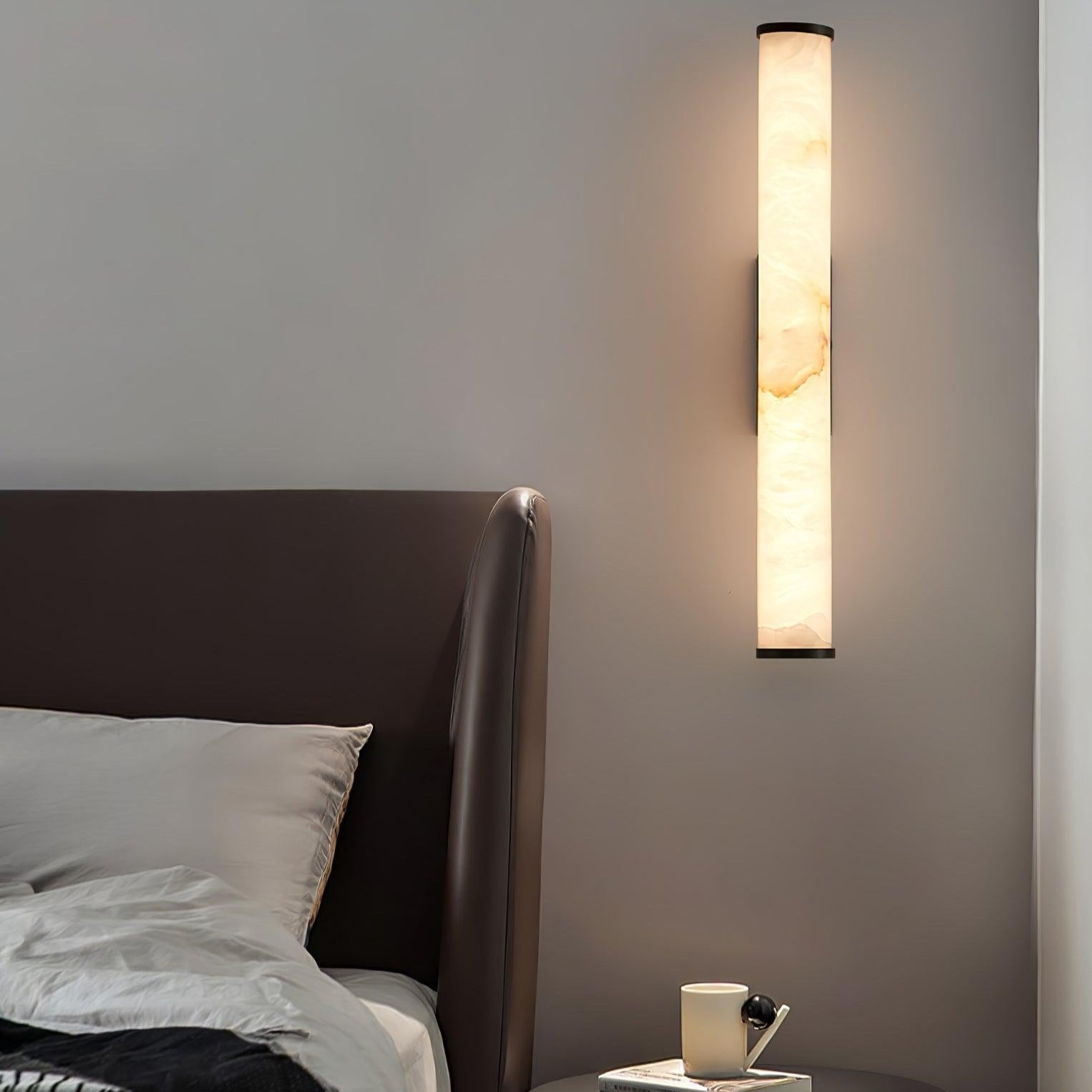 Kristy Alabaster Vertical Cylindrical Wall Lamp - Letslighting