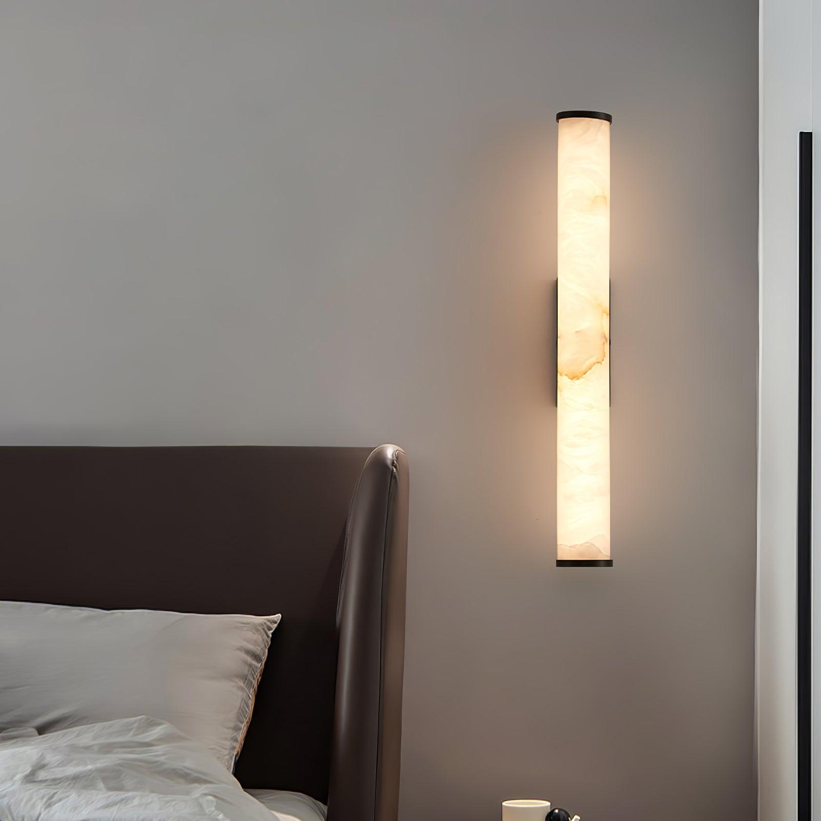 Kristy Alabaster Vertical Cylindrical Wall Lamp - Letslighting