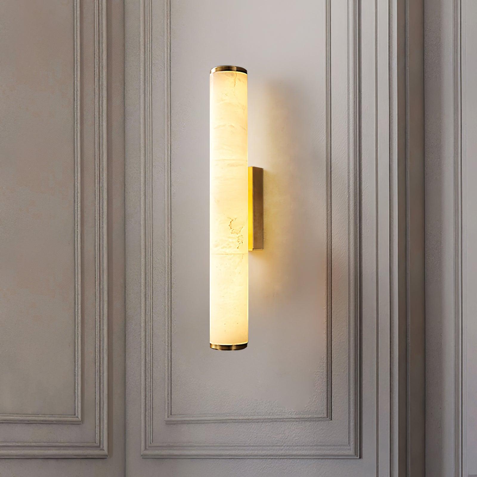Kristy Alabaster Vertical Cylindrical Wall Lamp - Letslighting