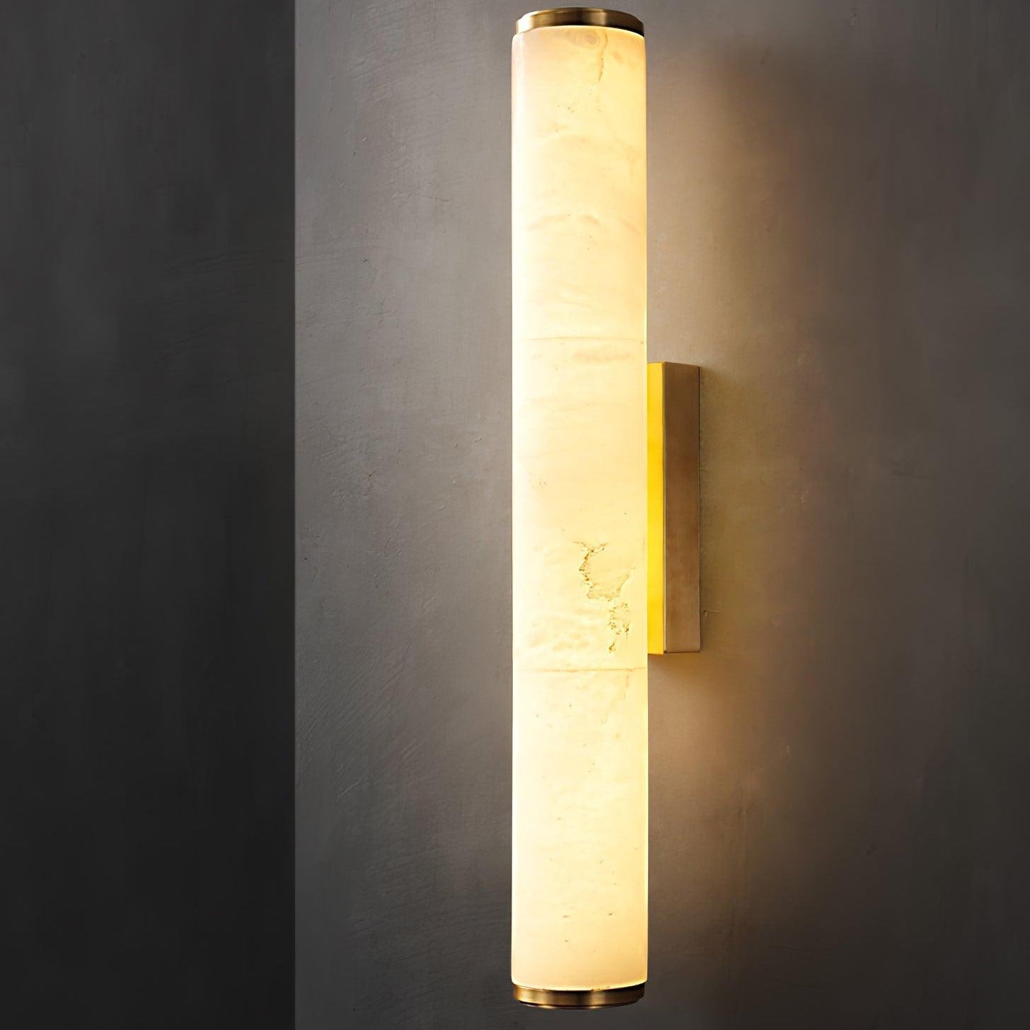 Kristy Alabaster Vertical Cylindrical Wall Lamp - Letslighting