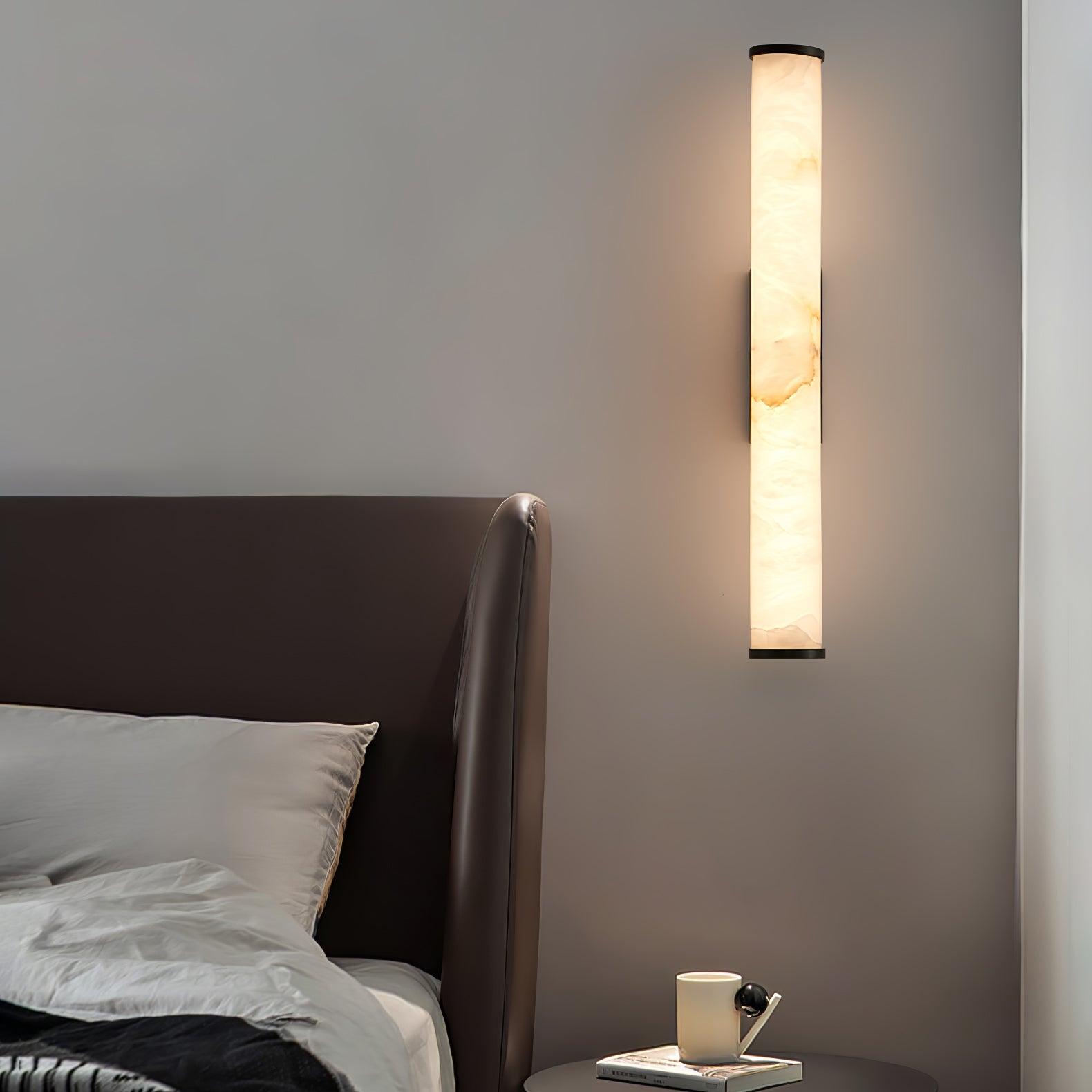 Kristy Alabaster Vertical Cylindrical Wall Lamp - Letslighting