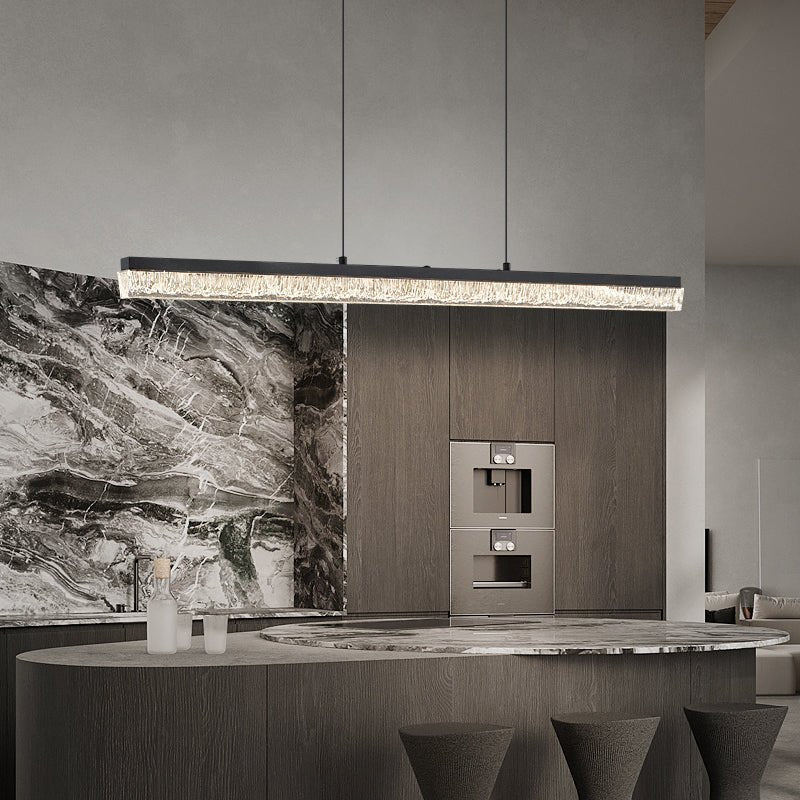Lustra Pendant Light Black Acrylic Linear - Letslighting