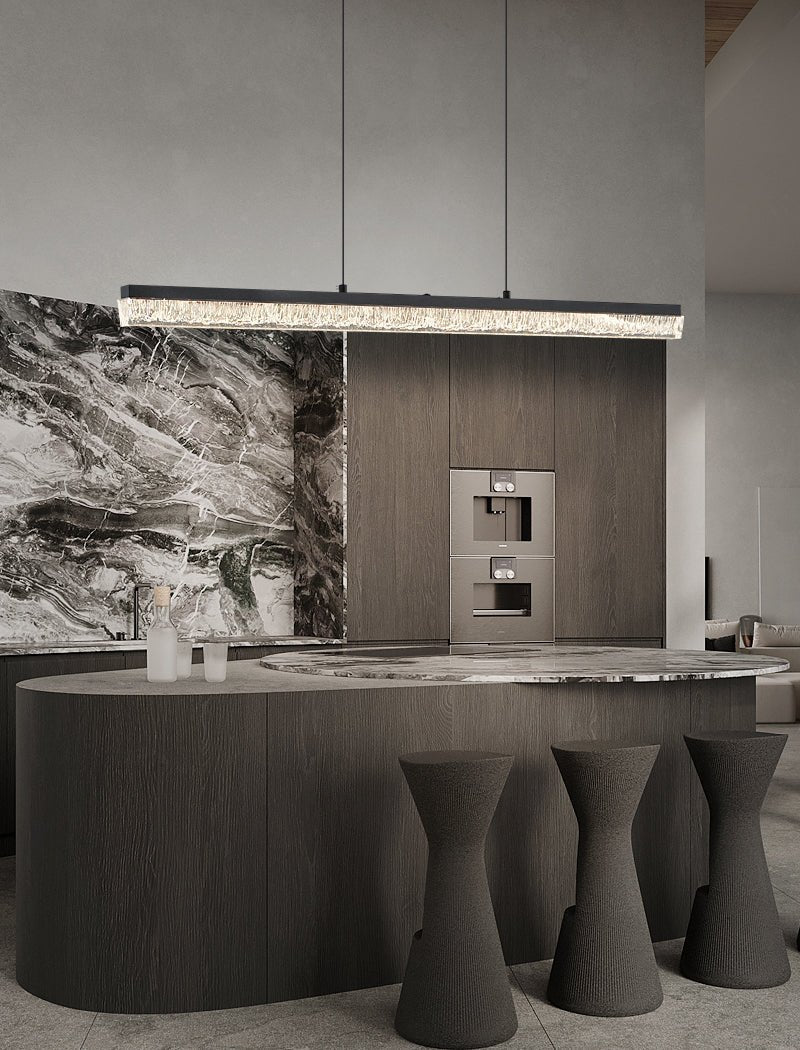 Lustra Pendant Light Black Acrylic Linear - Letslighting