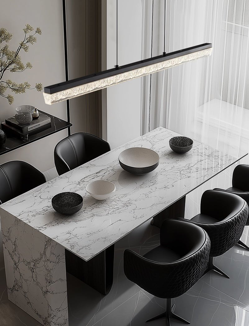 Lustra Pendant Light Black Acrylic Linear - Letslighting